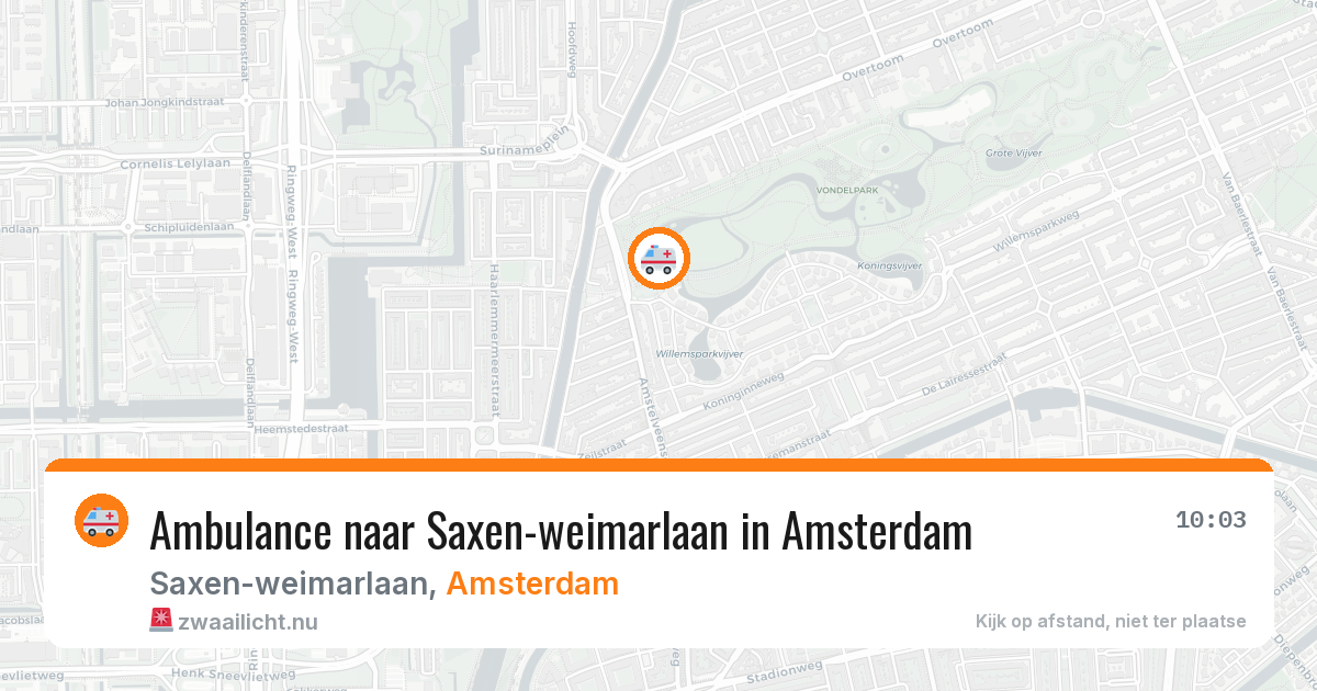 Ambulance naar Saxen-weimarlaan in Amsterdam — 18 mei 2026