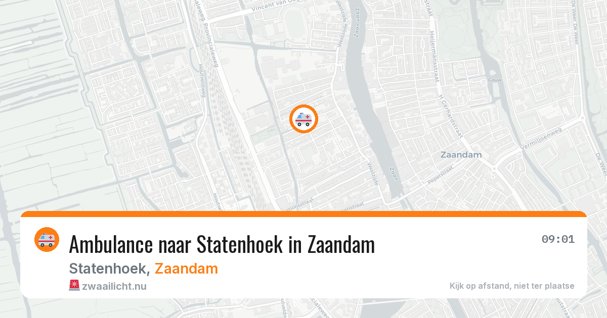 Ambulance naar Statenhoek in Zaandam — 16 jul 2026