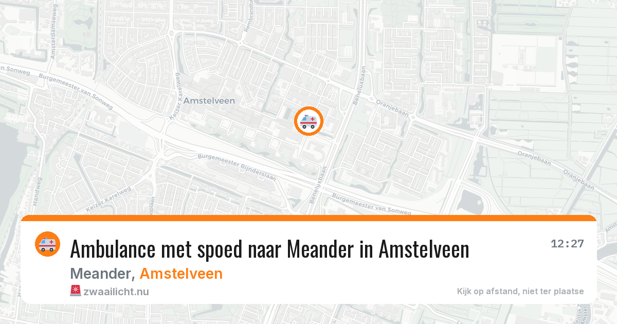 Ambulance met spoed naar Meander in Amstelveen — 1 jun 2026