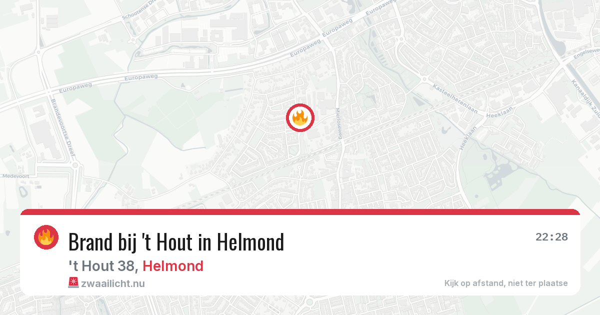 Brand bij 't Hout in Helmond — 16 jul 2026