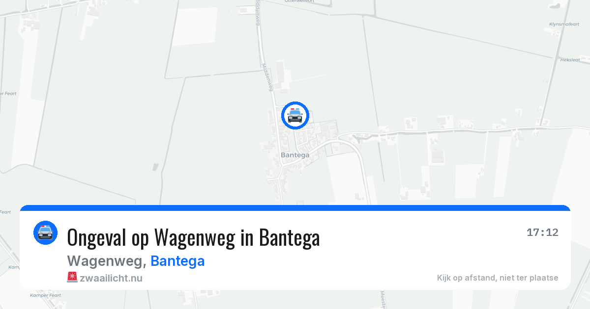 Ongeval op Wagenweg in Bantega — 29 jun 2026