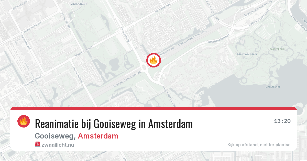 Reanimatie bij Gooiseweg in Amsterdam — 20 jul 2026