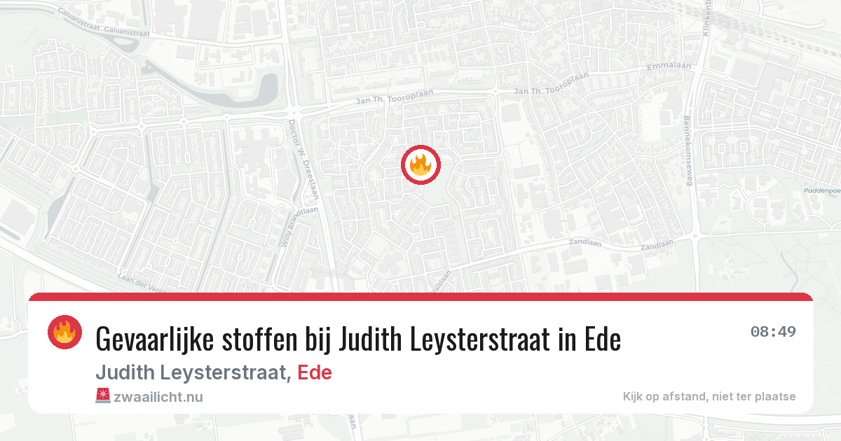 Gevaarlijke stoffen bij Judith Leysterstraat in Ede — 18 mei 2026