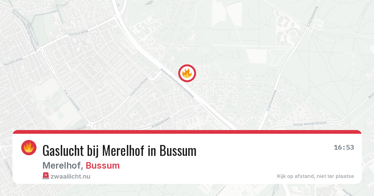 Gaslucht bij Merelhof in Bussum — 14 jul 2026