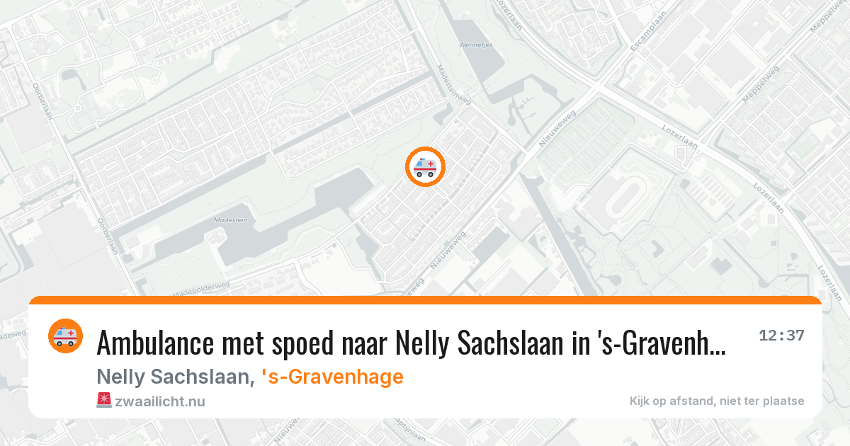 Ambulance met spoed naar Nelly Sachslaan in 's-Gravenhage — 16 jul 2026