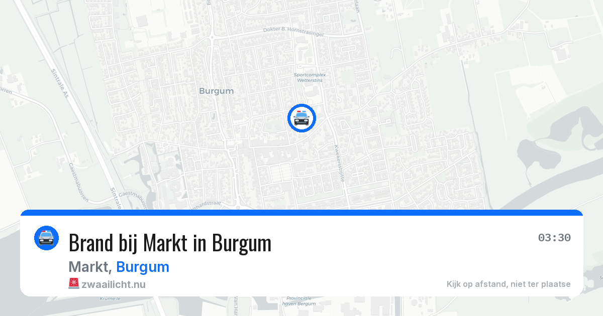 Brand bij Markt in Burgum — 27 mei 2026