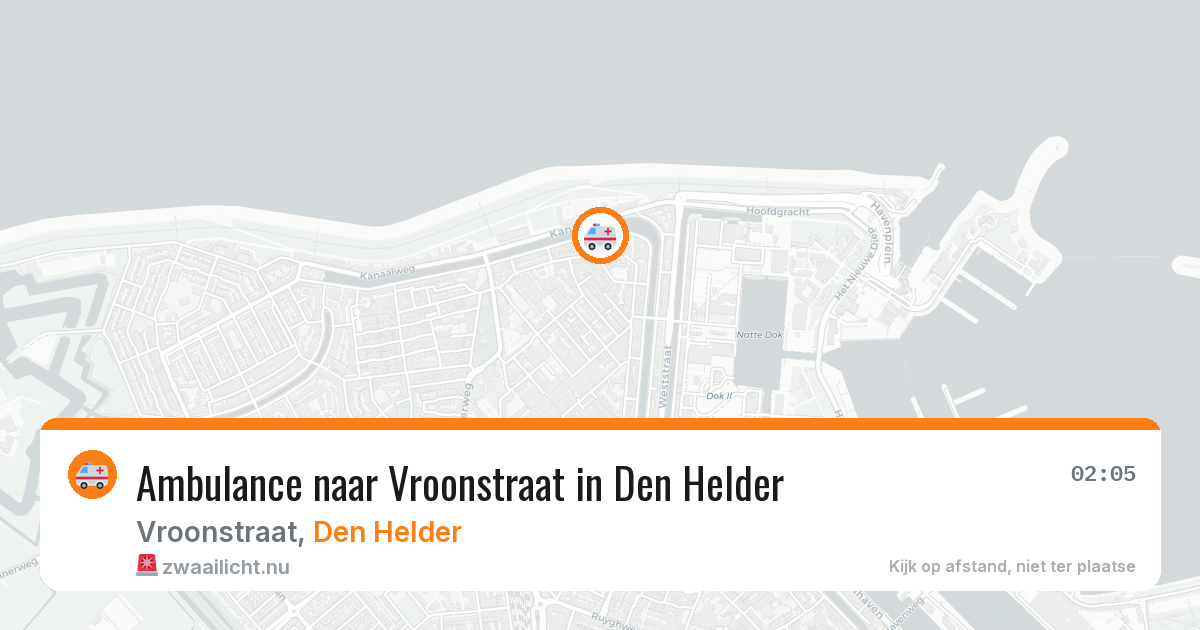 Ambulance naar Vroonstraat in Den Helder — 22 apr 2026