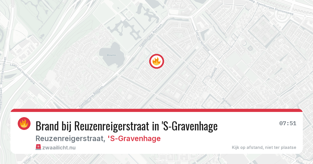 Brand bij Reuzenreigerstraat in 'S-Gravenhage — 22 jul 2026