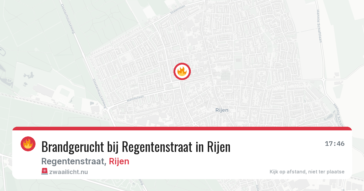 Brandgerucht bij Regentenstraat in Rijen — 10 jul 2026