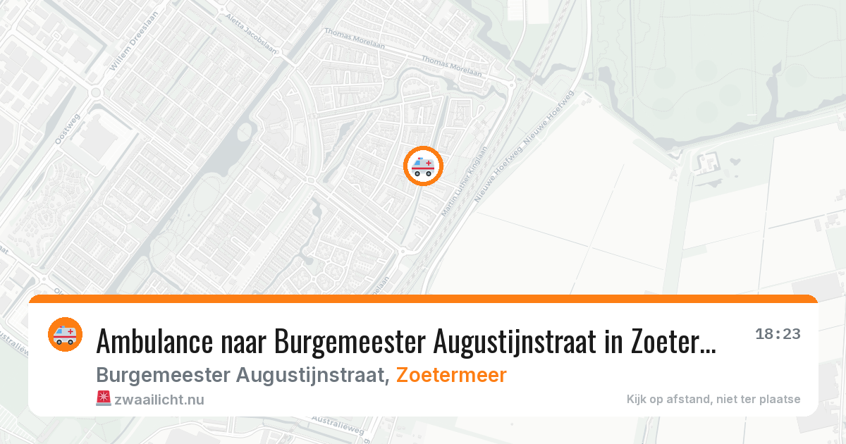 Ambulance naar Burgemeester Augustijnstraat in Zoetermeer — 25 jul 2026