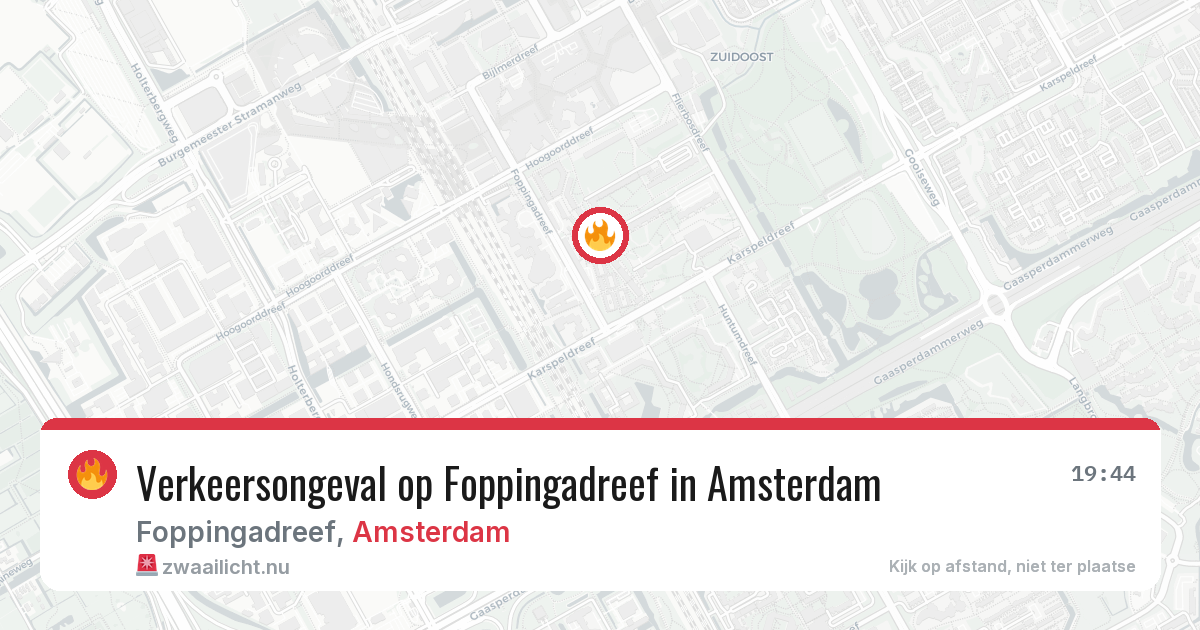 Verkeersongeval op Foppingadreef in Amsterdam — 14 mrt 2026