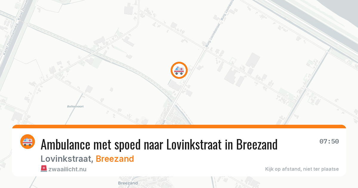 Ambulance met spoed naar Lovinkstraat in Breezand — 18 apr 2026