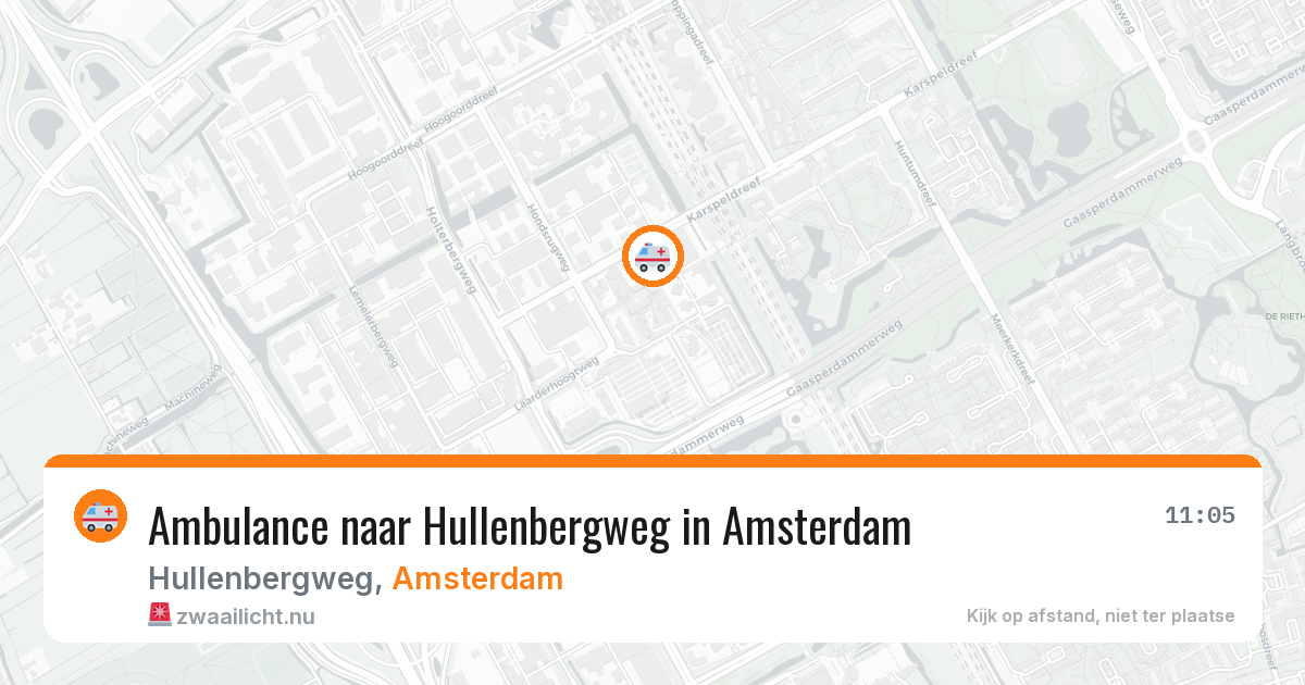 Ambulance naar Hullenbergweg in Amsterdam — 6 jun 2026