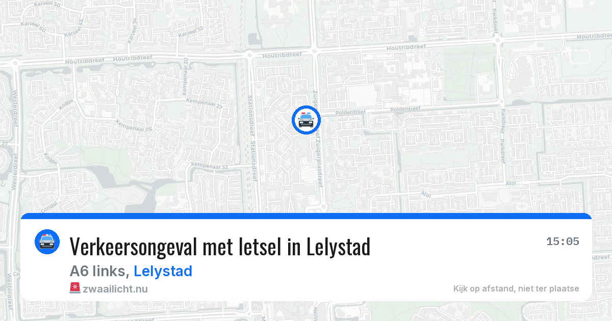 Verkeersongeval met letsel in Lelystad — 20 apr 2026