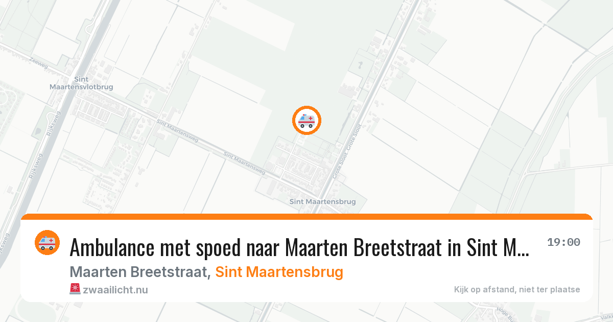 Ambulance met spoed naar Maarten Breetstraat in Sint Maartensbrug — 20 jul 2026