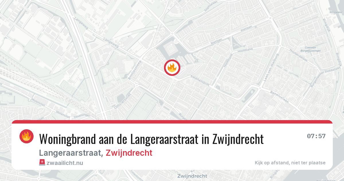 Woningbrand aan de Langeraarstraat in Zwijndrecht — 4 mei 2026