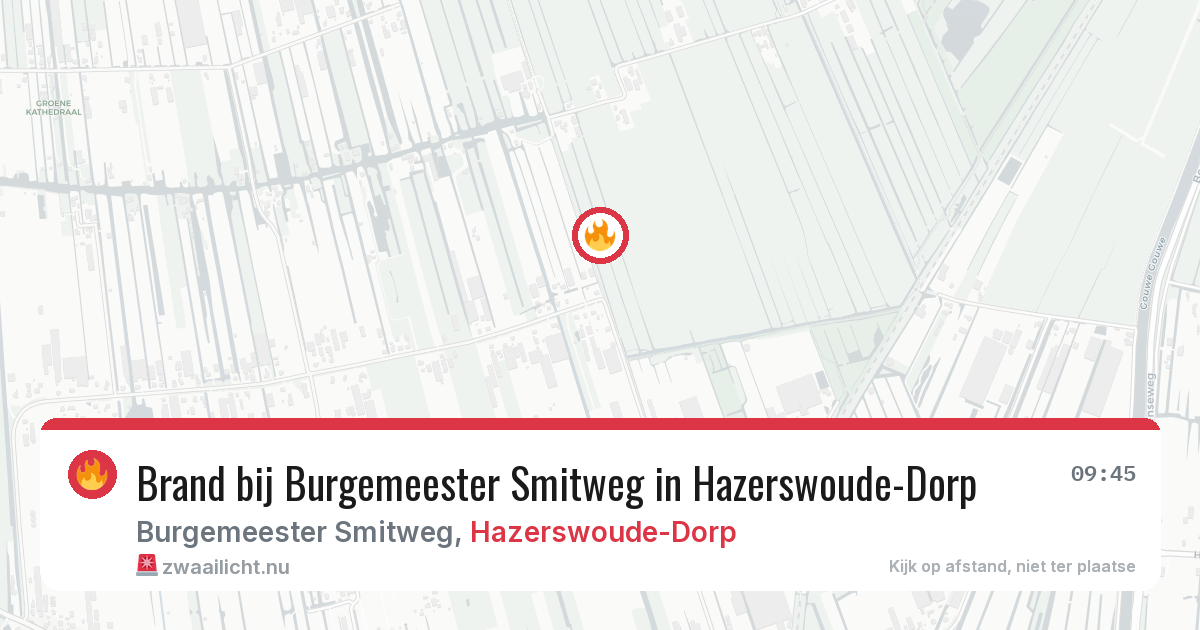 Brand bij Burgemeester Smitweg in Hazerswoude-Dorp — 22 jul 2026