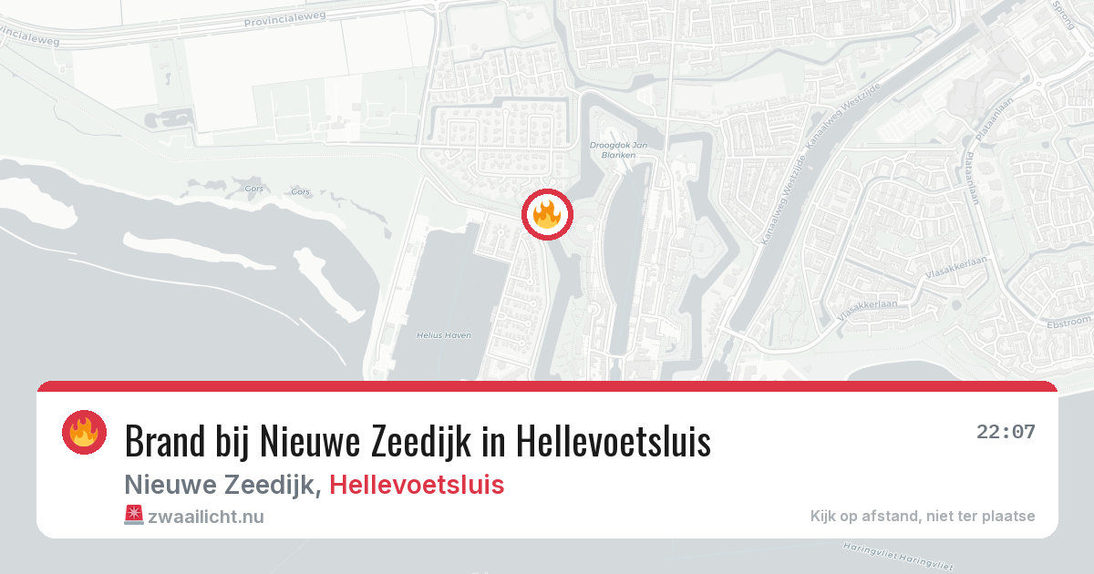 Brand bij Nieuwe Zeedijk in Hellevoetsluis — 23 jul 2026