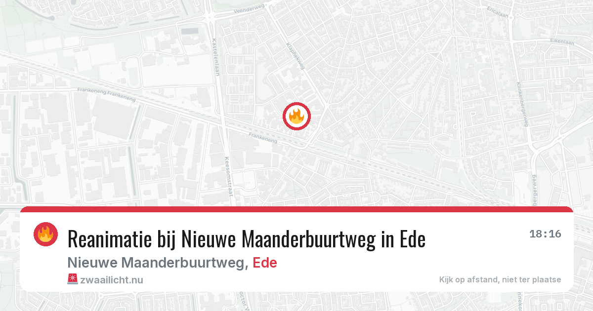 Reanimatie bij Nieuwe Maanderbuurtweg in Ede — 18 mrt 2026