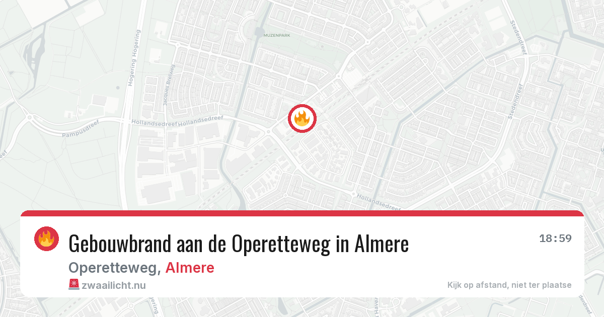 Gebouwbrand aan de Operetteweg in Almere — 30 mrt 2026