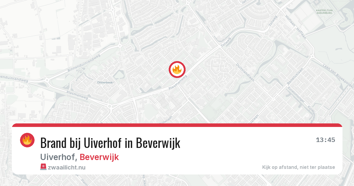 Brand bij Uiverhof in Beverwijk — 19 jul 2026