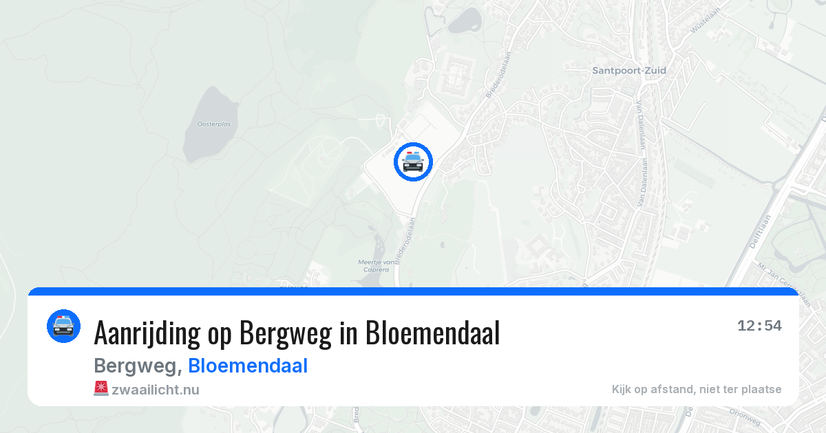 Aanrijding op Bergweg in Bloemendaal — 28 mrt 2026