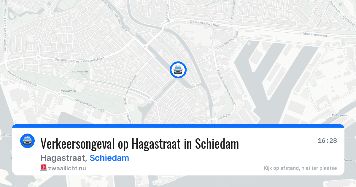 Verkeersongeval op Hagastraat in Schiedam — 16 mrt 2026
