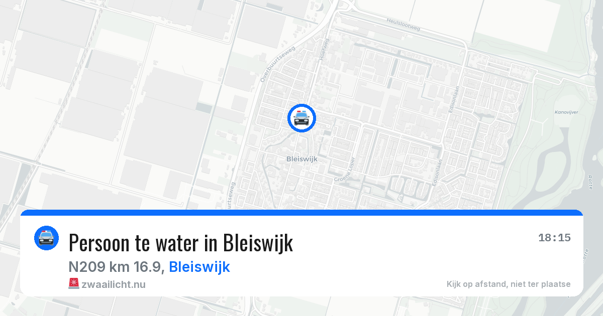 Persoon te water in Bleiswijk — 20 mei 2026
