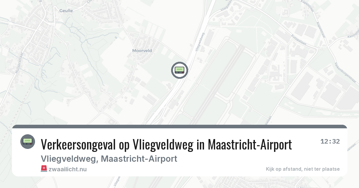 Verkeersongeval op Vliegveldweg in Maastricht-Airport — 16 apr 2026