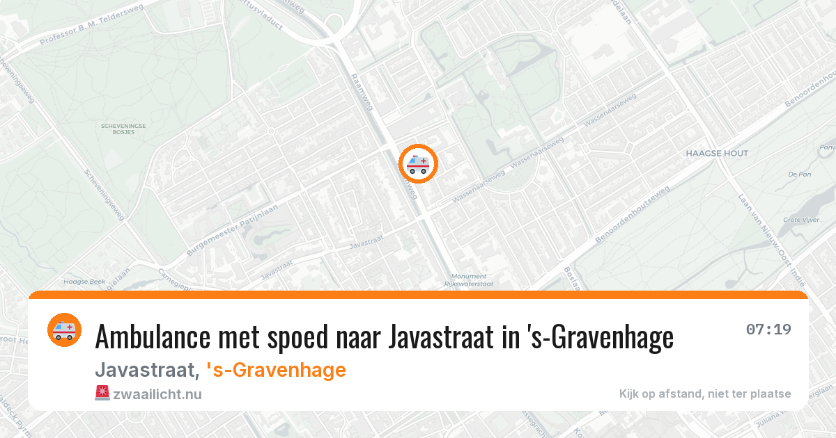 Ambulance met spoed naar Javastraat in 's-Gravenhage — 24 mei 2026