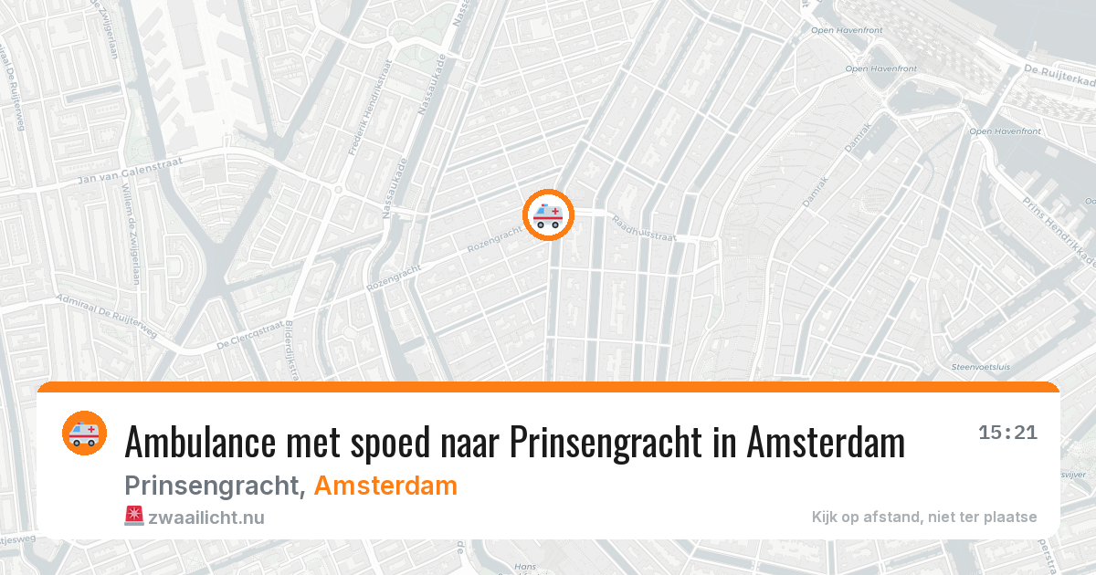 Ambulance met spoed naar Prinsengracht in Amsterdam — 4 jun 2026