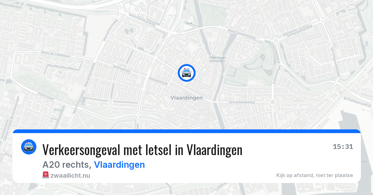 Verkeersongeval met letsel in Vlaardingen — 16 jul 2026