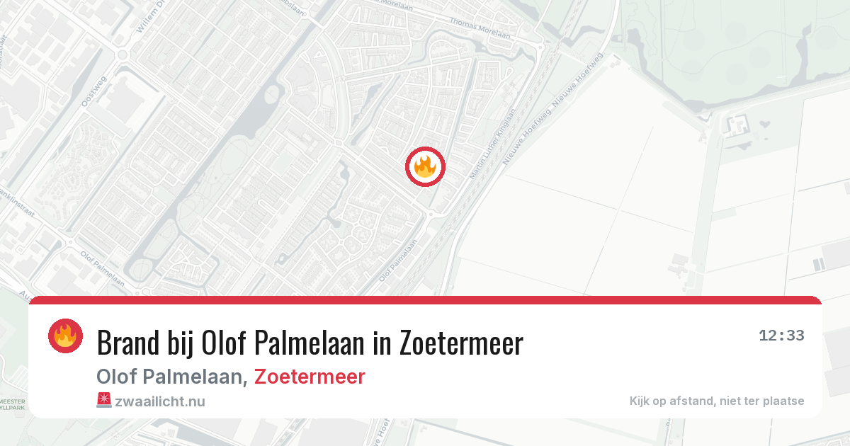 Brand bij Olof Palmelaan in Zoetermeer — 22 apr 2026
