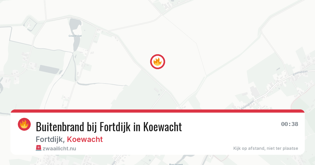 Buitenbrand bij Fortdijk in Koewacht — 1 mei 2026