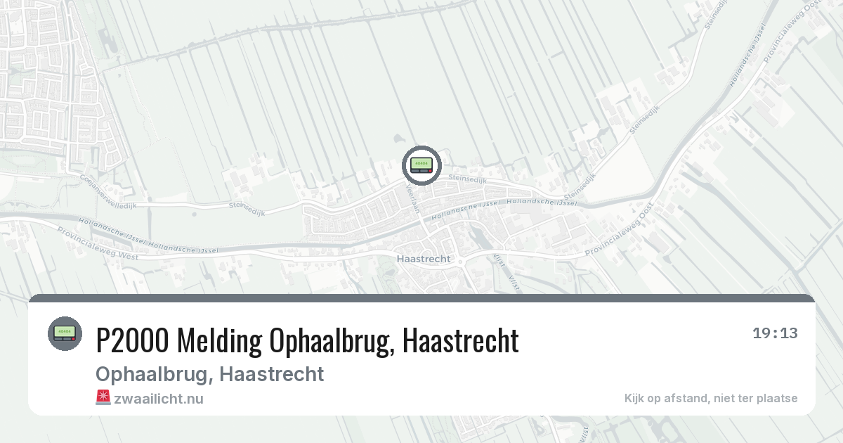 P2000 Melding Ophaalbrug, Haastrecht — 12 jul 2026
