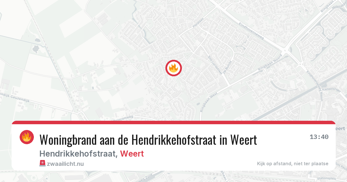 Woningbrand aan de Hendrikkehofstraat in Weert — 25 jul 2026