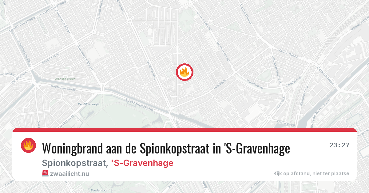 Woningbrand aan de Spionkopstraat in 'S-Gravenhage — 25 jul 2026