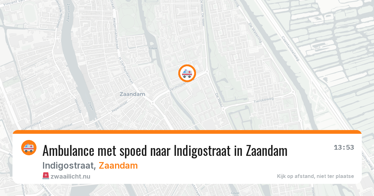 Ambulance met spoed naar Indigostraat in Zaandam — 22 jul 2026