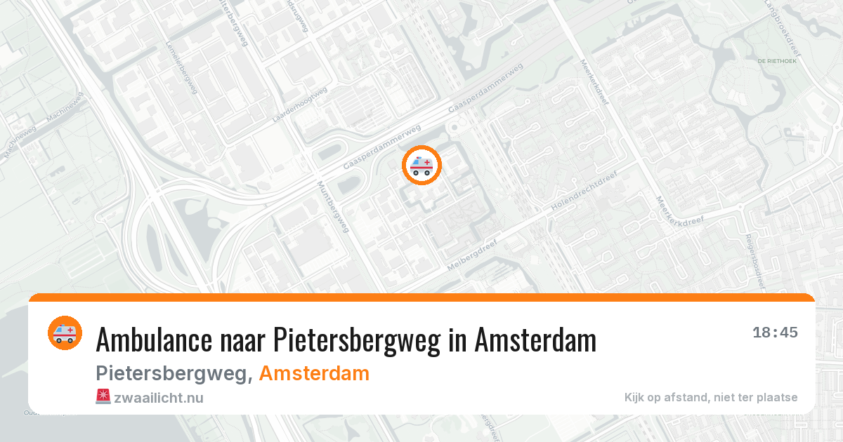 Ambulance naar Pietersbergweg in Amsterdam — 15 jul 2026