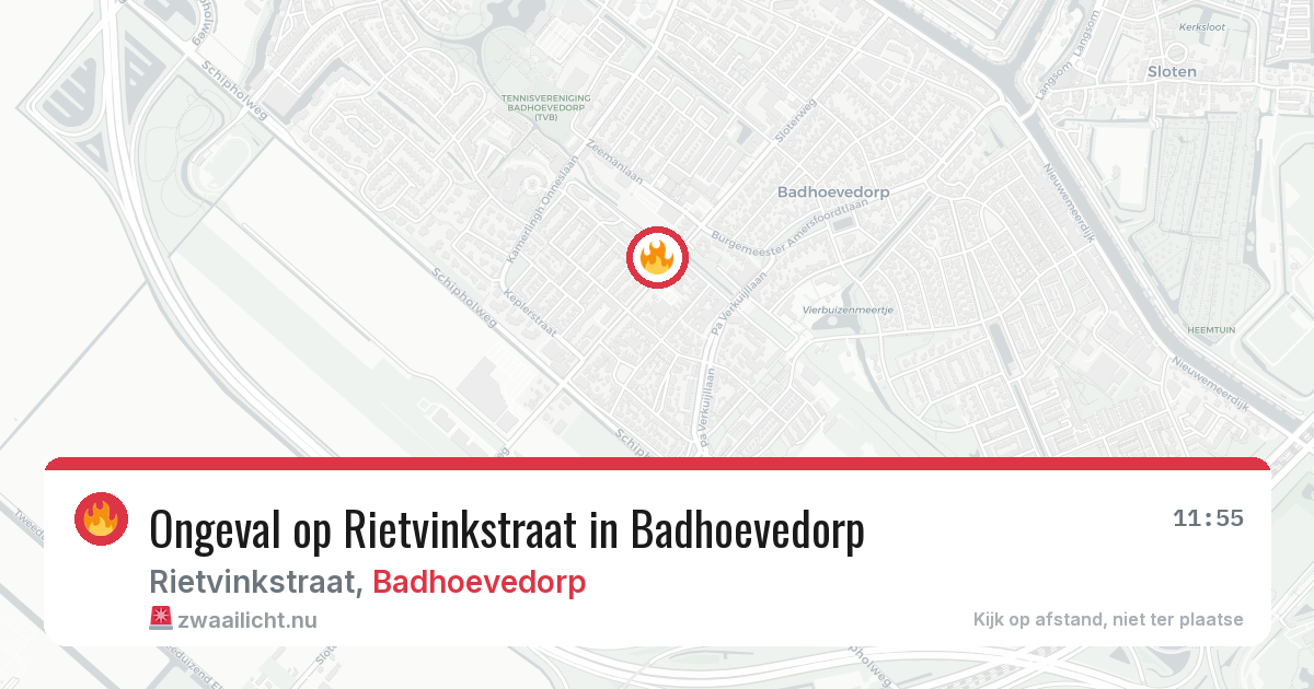 Ongeval op Rietvinkstraat in Badhoevedorp — 21 jul 2026