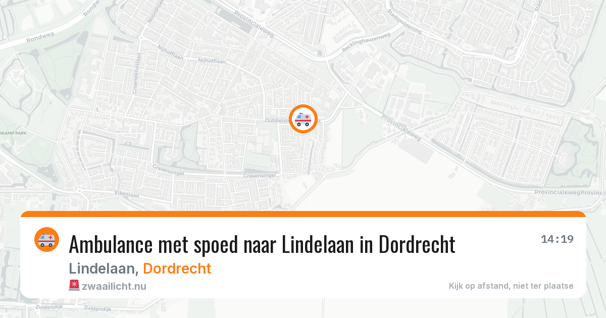 Ambulance met spoed naar Lindelaan in Dordrecht — 24 jul 2026