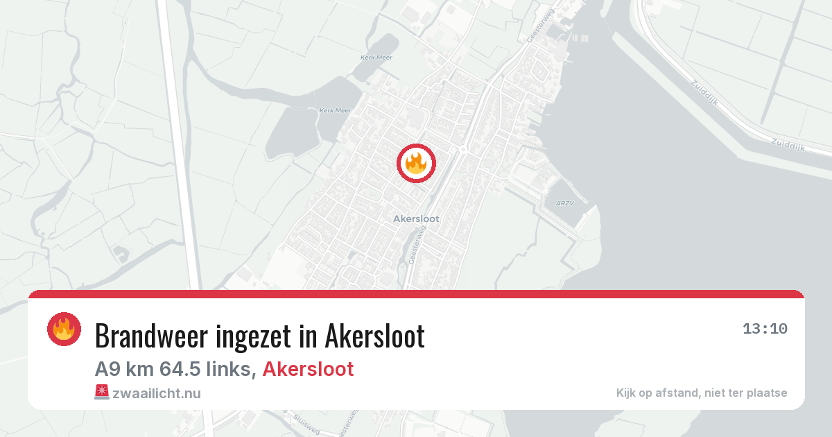 Brandweer ingezet in Akersloot — 4 jul 2026 | 🚨 Zwaailicht.nu