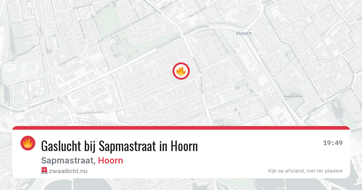 Gaslucht bij Sapmastraat in Hoorn — 14 mei 2026