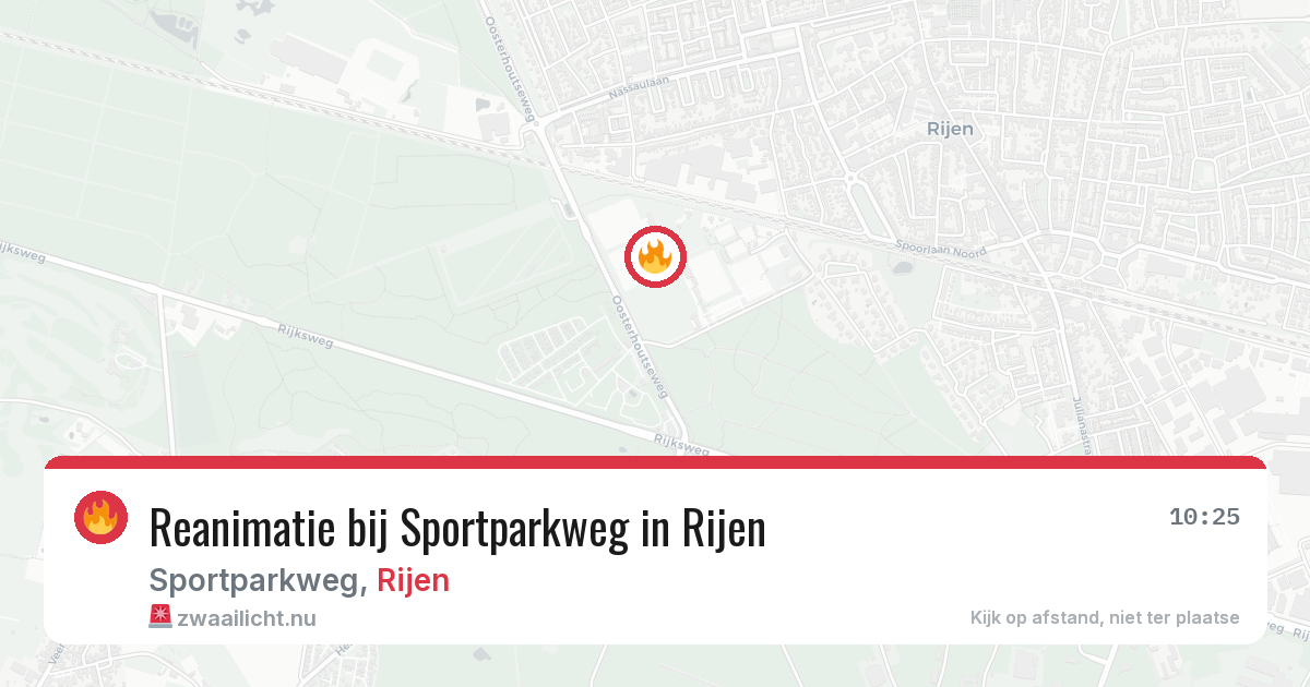 Reanimatie bij Sportparkweg in Rijen — 20 jul 2026