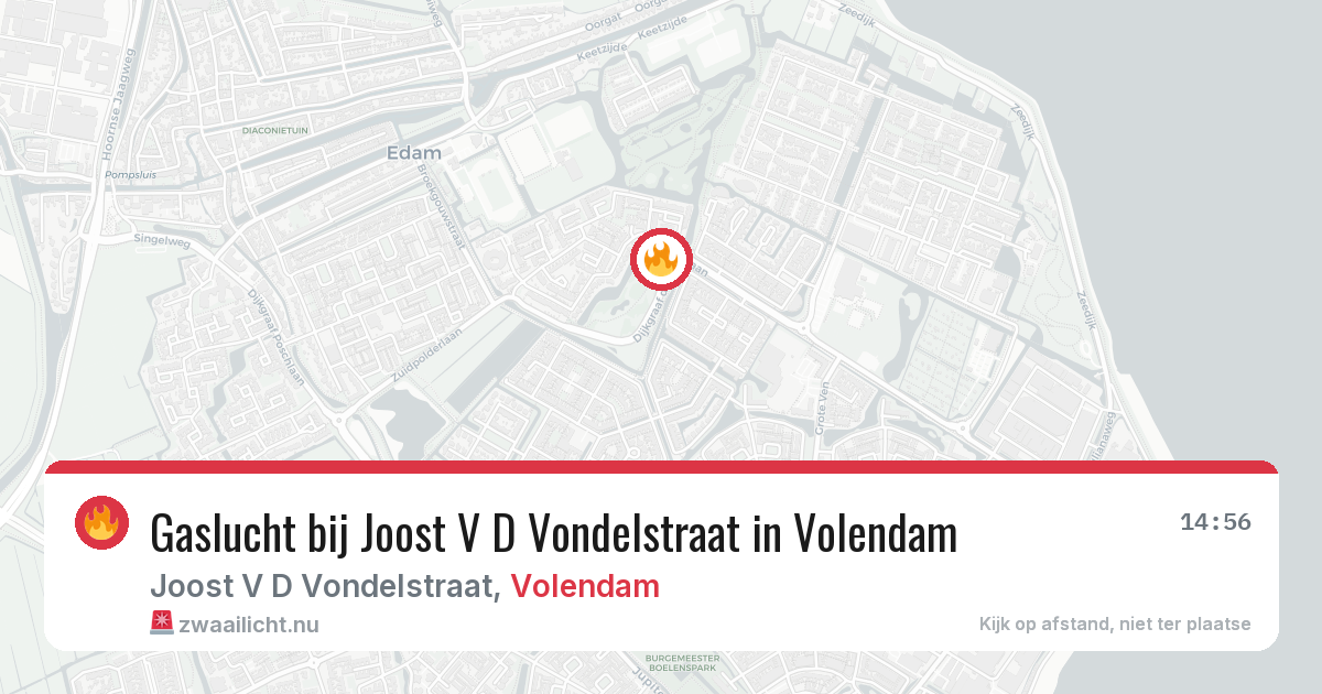 Gaslucht bij Joost V D Vondelstraat in Volendam — 5 mei 2026
