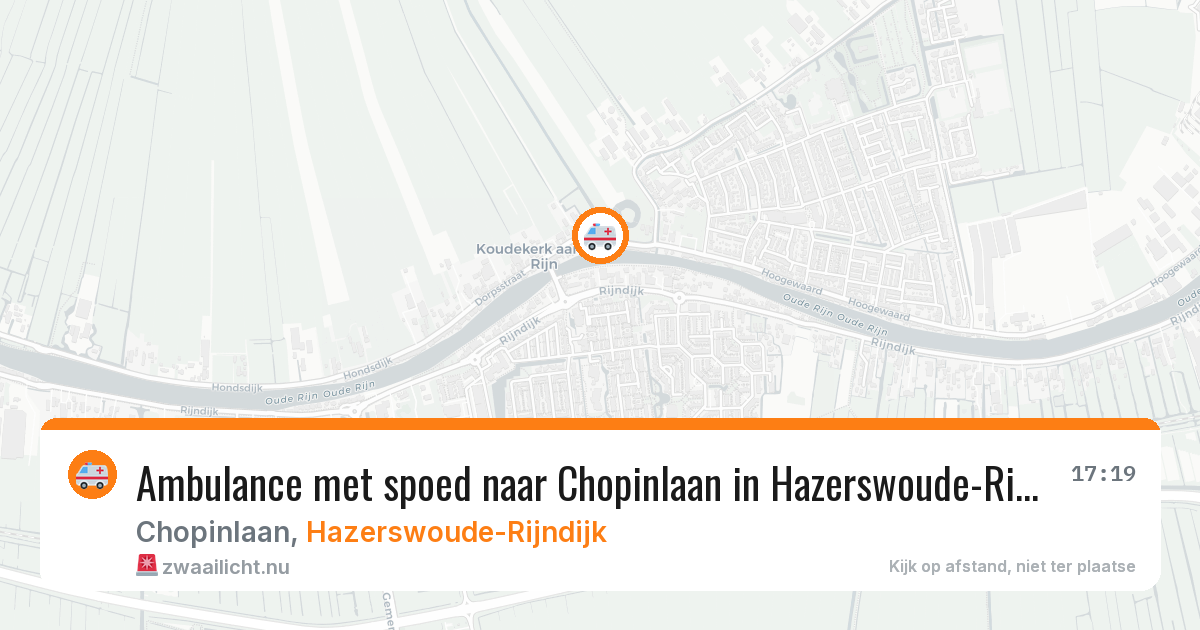 Ambulance met spoed naar Chopinlaan in Hazerswoude-Rijndijk — 19 jul 2026