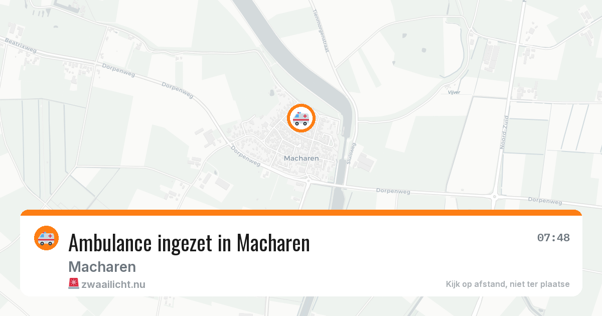 Ambulance ingezet in Macharen — 18 mrt 2026