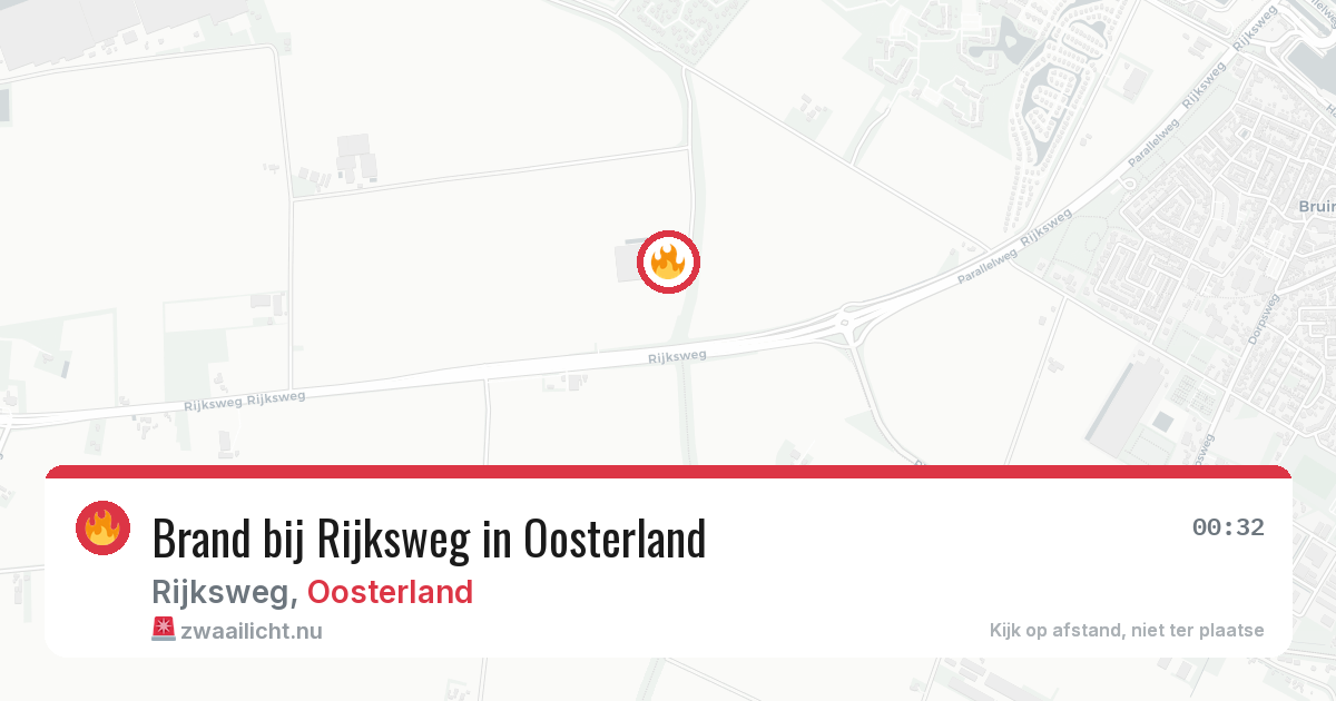 Brand bij Rijksweg in Oosterland — 9 jul 2026