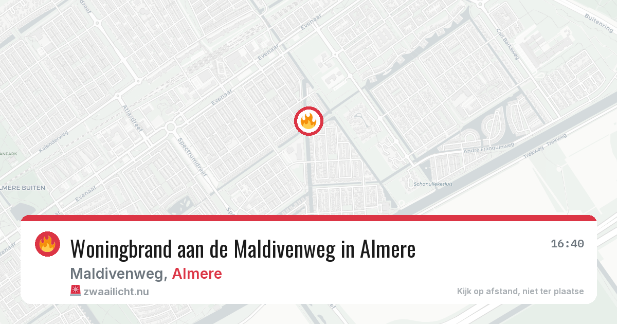 Woningbrand aan de Maldivenweg in Almere — 10 jul 2026