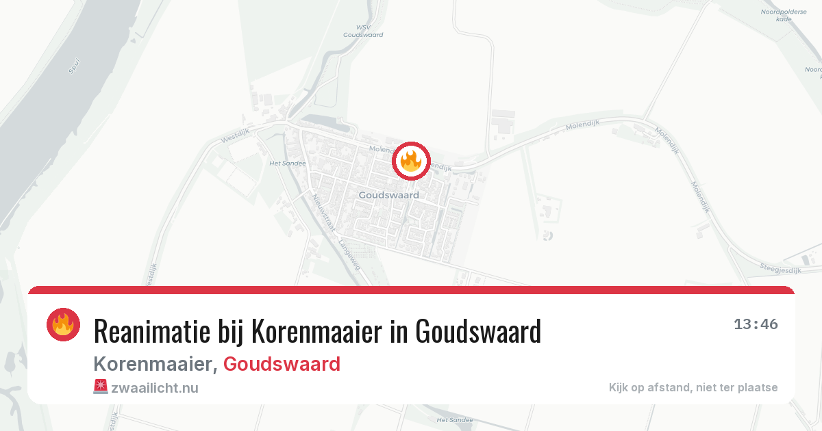 Reanimatie bij Korenmaaier in Goudswaard — 22 jul 2026